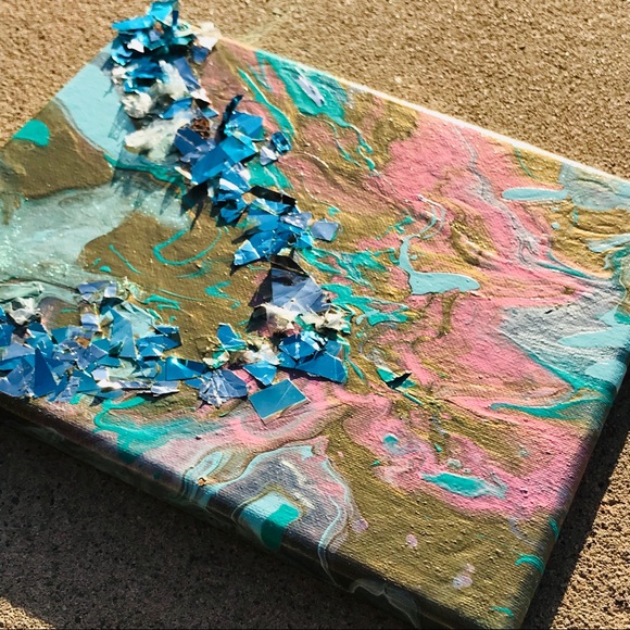 blue and pink abstract mixed artwork - Picture 11 of 13